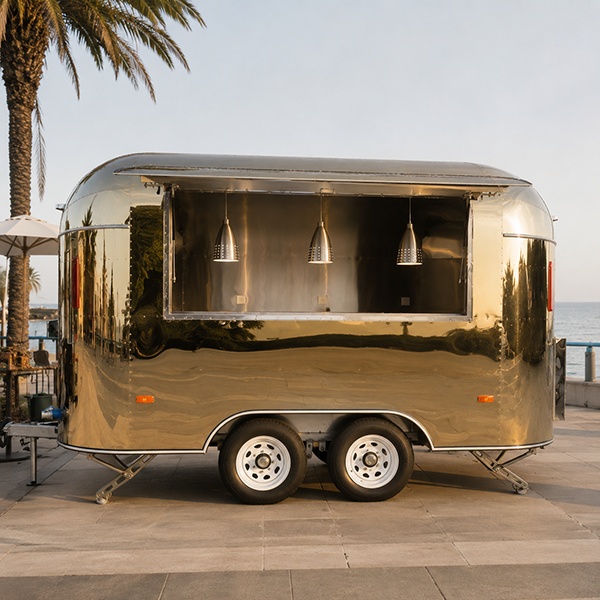 12ft gold mirror airstream food trailer