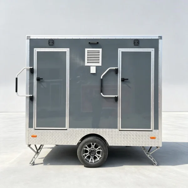 2 Stall Dark Gray Restroom Trailer