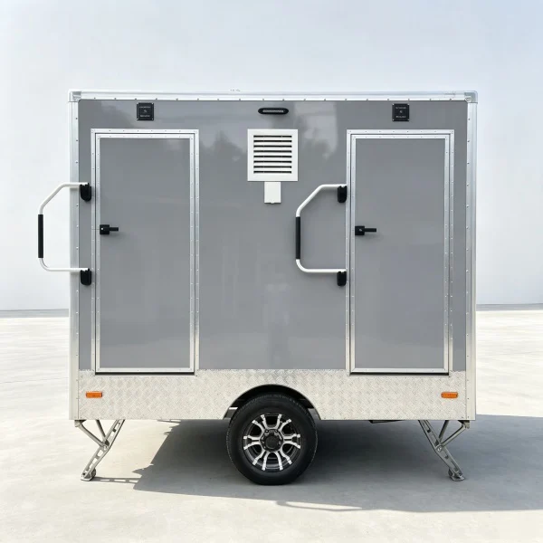 2 Stall Light Gray Restroom Trailer
