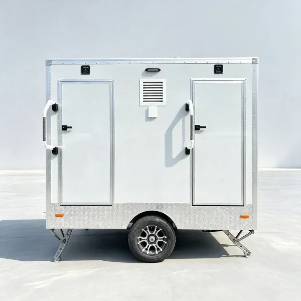 2 Stall White Restroom Trailer
