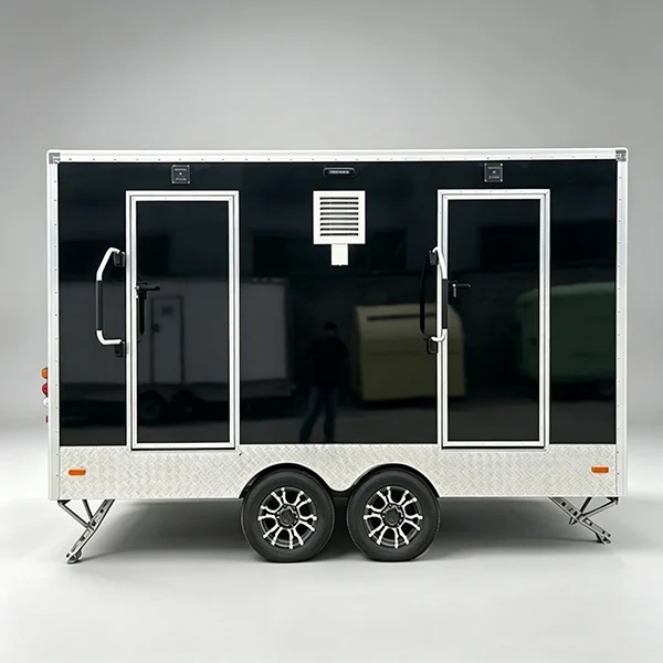 2 Stall Black Restroom Trailer